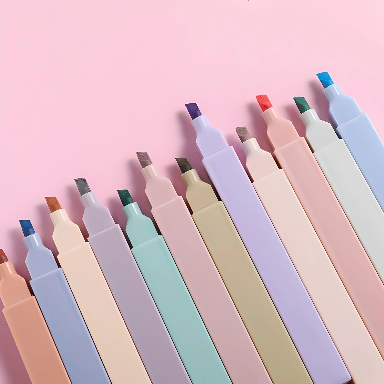 Highlighters Cute Pastel Pens 12 Colors No Bleed