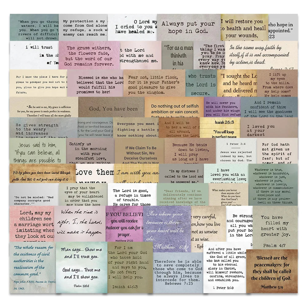 60PCS Christian Bible Verse saying waterproof stickers