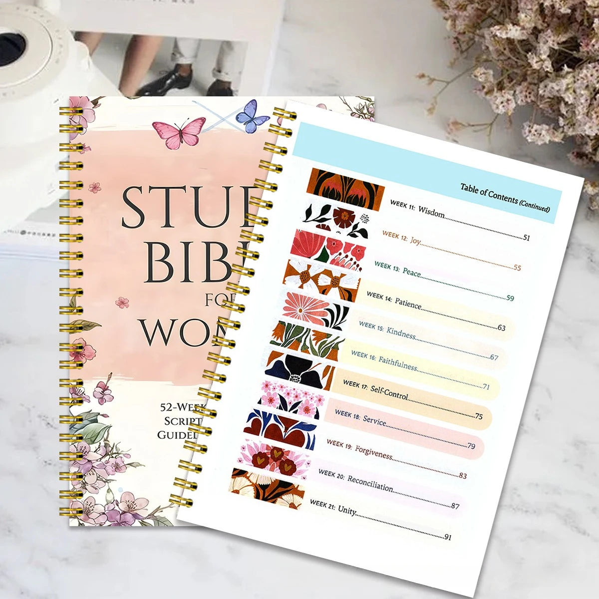 A5 Study Bible for Women 220 Pages 52 Week Guided Journal Scripture Readings Devotional Christian Faith