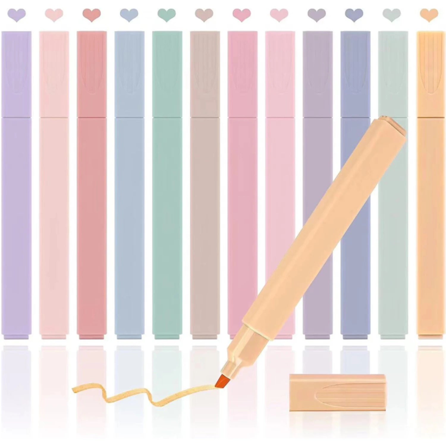 Highlighters Cute Pastel Pens 12 Colors No Bleed