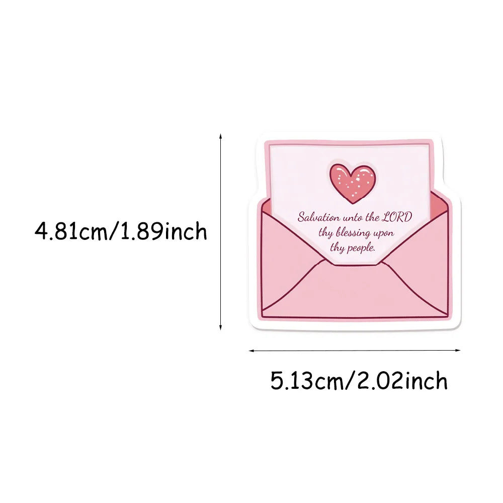 50PCS Pink Bible Jesus Cute Creative Waterproof Stickers